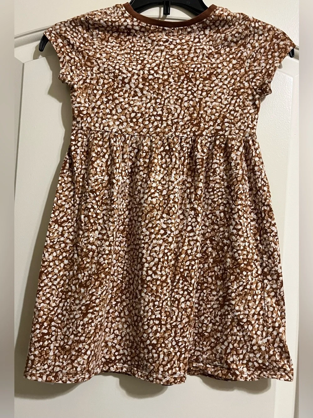 Old Navy Girls' Brown Tones White Cap Sleeve Sundress 100% Cotton 5T